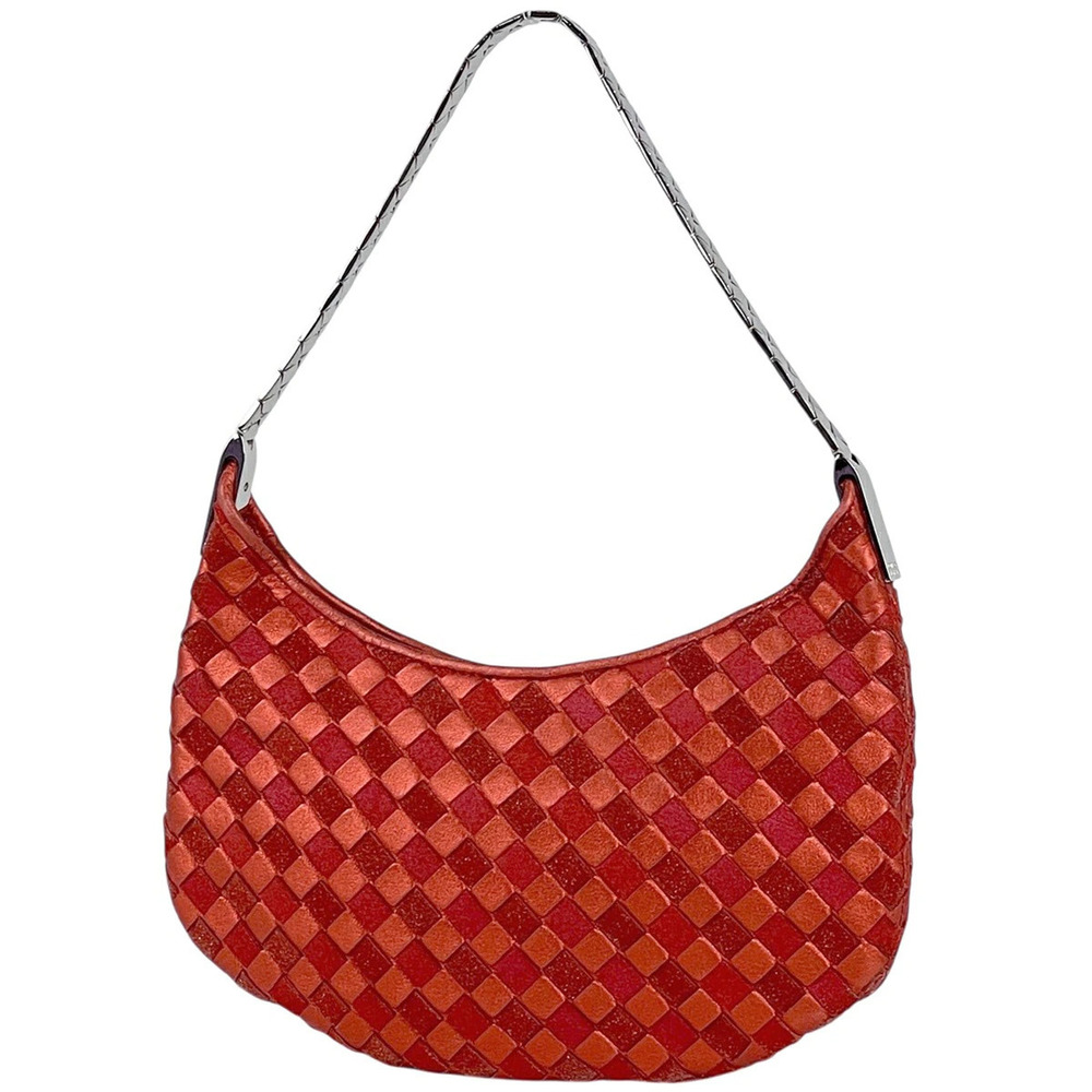Bottega Veneta Intrecciato Handbag Leather Red